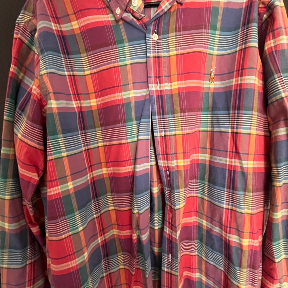 Colorful Plaid Button-Up Shirt